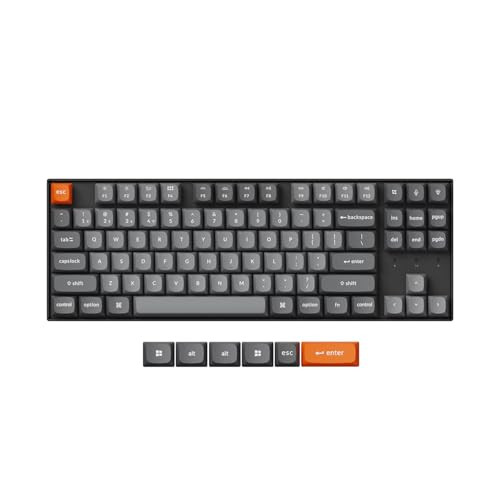 Keychron K8 Max QMK Wireless RGB TKL 80% Layout Bluetooth 5.1/2.4G/USB-C Programmable Super Brown Switch NKRO Gaming Keyboard
