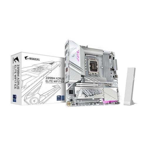 GIGABYTE Z890M AORUS Elite WIFI7 ICE Ultra Core (Series 2) LGA 1851 ATX DDR5 3X M.2 PCIe 5.0 Thunderbolt 4 WIFI7 2.5GbE LAN EZ-Latch
