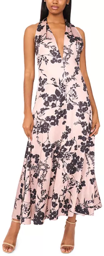 Women’s Shadow Floral Nia Satin Midi Dress (Sizes 4  12 Only)