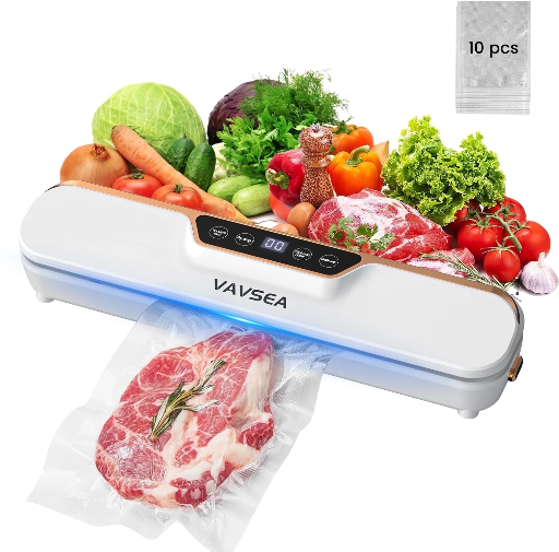 VAVSEA Food Vacuum Sealer with 4 Modes and 10-Piece Bags Starter Kit