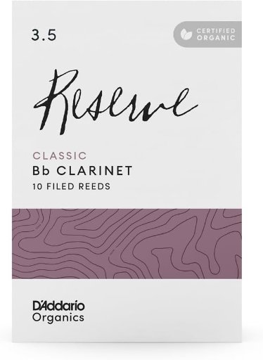 DAddario Organic Reserve Classic Bb Clarinet Reeds 3.5 Strength 10 Pack