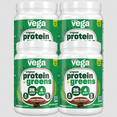 Vega Protein + Supergreens (Chocolate) 4-Pack 18oz.