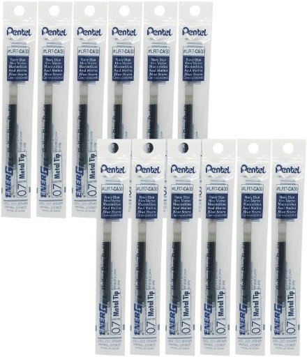 Pentel Refill Ink for EnerGel RTX Retractable Gel Pen 12-Pack 0.7mm Navy Blue