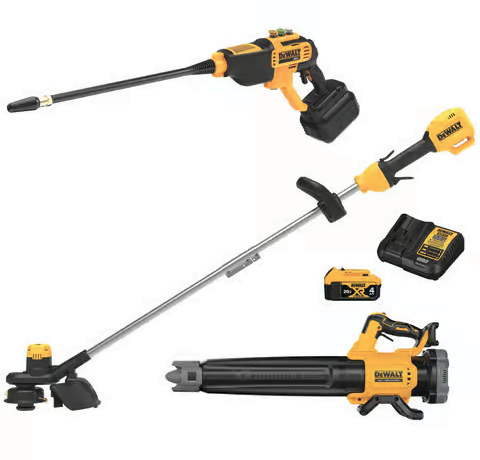 DEWALT 20V MAX XR Brushless String Trimmer Blower Kit with 20V MAX 550 Psi Cordless Power Cleaner