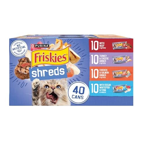 Purina Friskies Wet Cat Food Variety Pack, Shreds or Ocean of Delights 5.5 oz. Cans 80 Count, x2