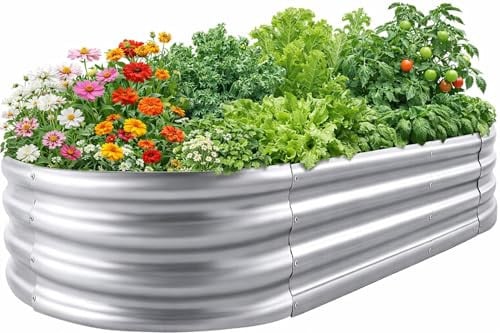 Eclaron Galvanized 4 x 2 x 1 Raised Garden Bed