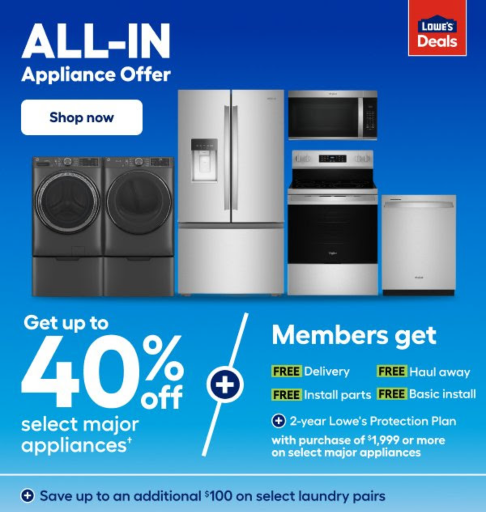 Lowes Appliance Savings Event