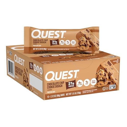 Quest Nutrition Chocolate Chip Cookie Dough Protein Bars, 12 Count