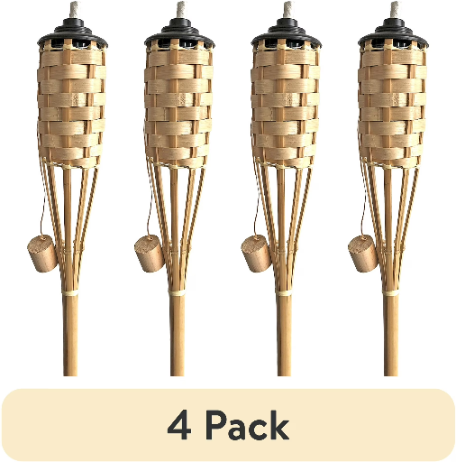 4-Pack Mainstays Bamboo Lawn  Garden Torches