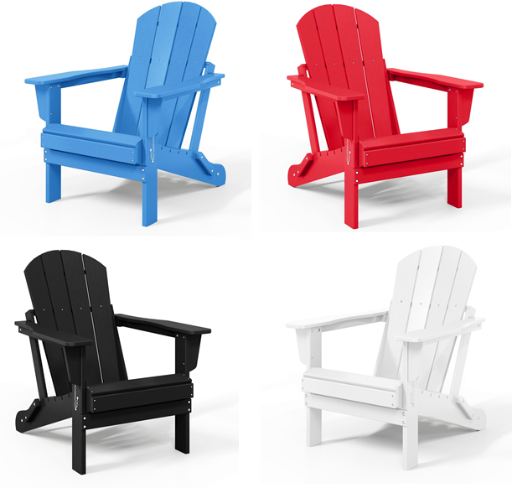 Outdoor Folding Adirondack Deck Chair (Many Colors)