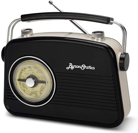ByronStatics AM/FM Small Portable Vintage/Retro Radio (Black)