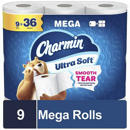 Charmin Ultra Soft Mega Rolls 9 Count
