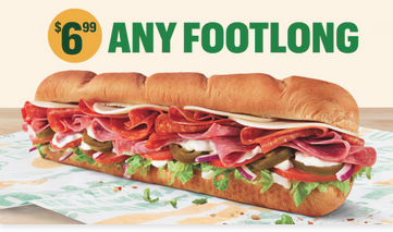 $6.99 Subway Footlong