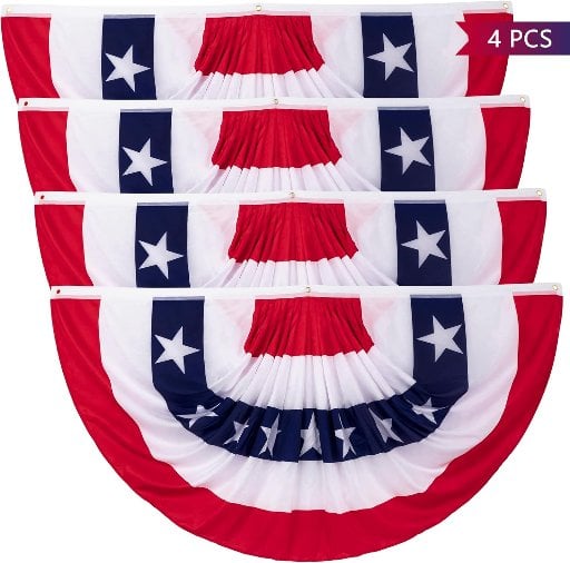 Heartome 3 x 6 Ft Bunting Flags, Set of 4