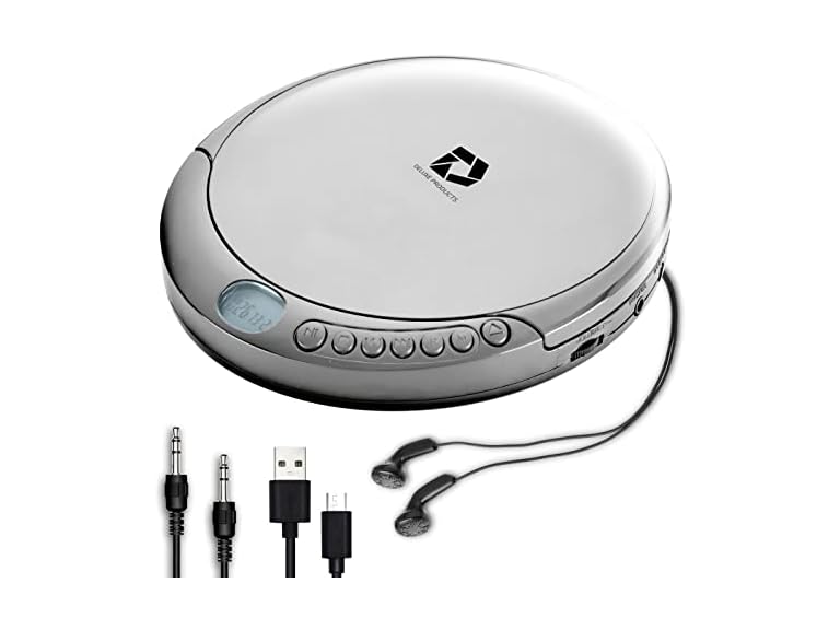 Deluxe Portable CD Player, Silver