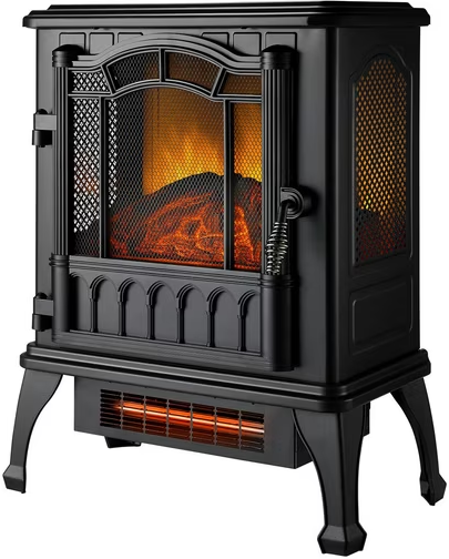 Mainstays 3D Electric Stove Heater w/ Life-like Flame (Black)