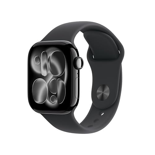 (Resale) Apple Watch Series 11 GPS 42mm Smartwatch with Jet Black Aluminum Case with Black Sport Band - S/M (Used - Like New)
