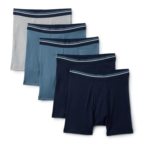 Amazon Essentials Mens Breathable Cotton Underwear Boxer Briefs 5-Pack