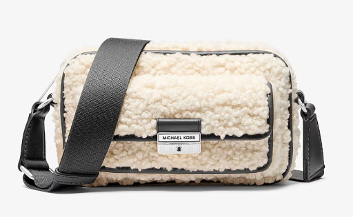 Michael Kors Bradshaw Extra-Small Faux Shearling Camera Crossbody Bag