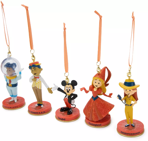 Disney Store Disneyland 70th Anniversary Vault Collection 7 Ornament Set