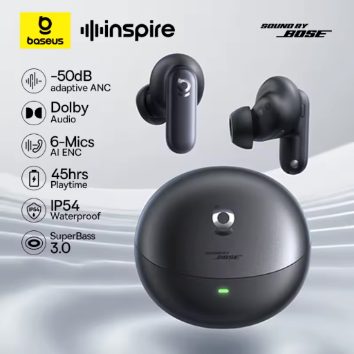 Baseus Inspire XP1 Adaptive Noise Cancelling Earbuds (Black)