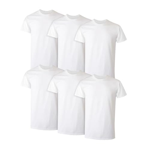 Hanes Mens Stay-Tucked Soft Cotton Undershirts 6-Pack