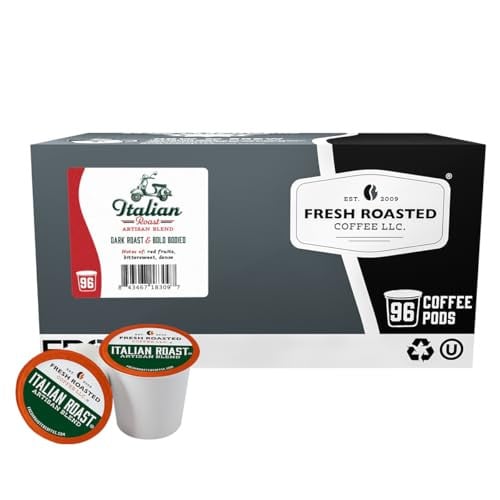 96 Count Fresh Roasted Coffee Italian Roast Dark Coffee K-Cup Pods for Keurig Brewers