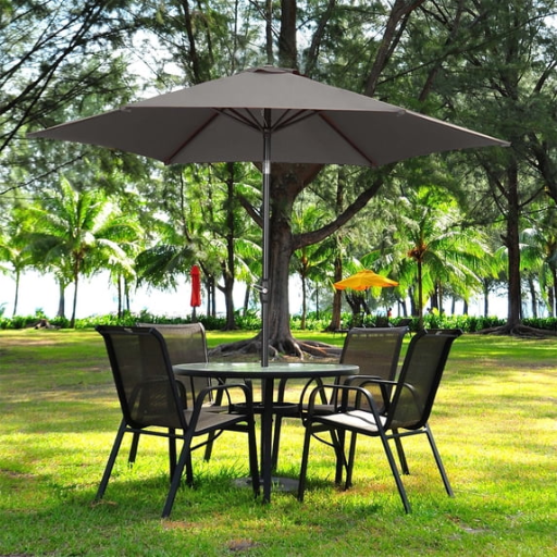 9ft Patio Umbrella Outdoor Portable Table Market Umbrella with Push Button Tilt/Crank