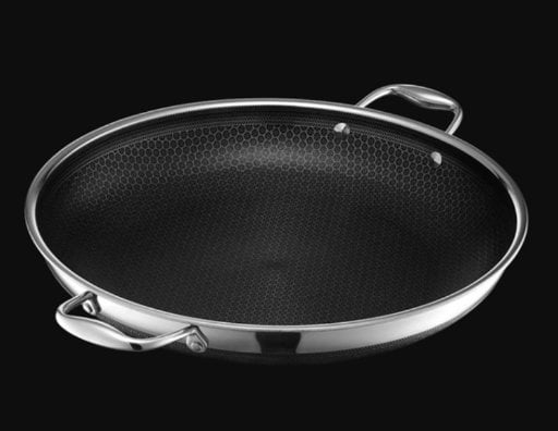 HEXCLAD 14 Hybrid Frying Pan w/ Stainless Tempered Glass Lid