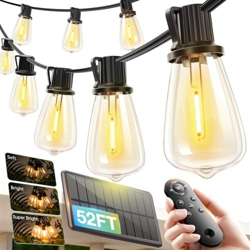 addlon 52 FT Solar String Lights Waterproof