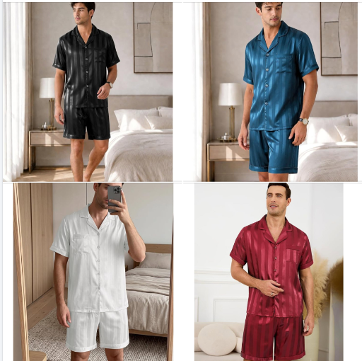 Mens Satin Pajama Sets - Many Colors 