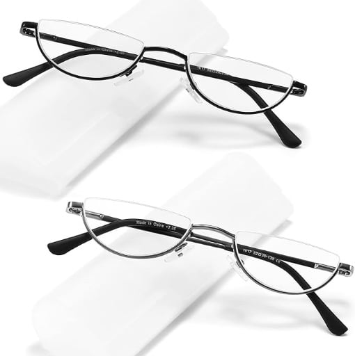Toveen Half Lens Reading Glasses 2-Pack