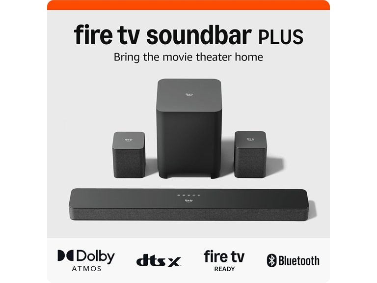 Amazon Fire TV 5.1 Soundbar Plus, Subwoofer  Surround Speakers
