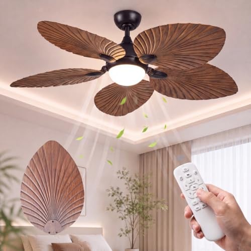 COZYLIA 52 Tropical Ceiling Fan with Light  Remote