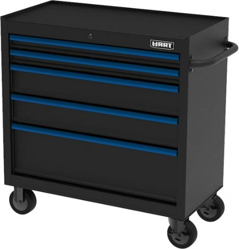 HART 36-Inch 5-Drawer Rolling Tool Cabinet
