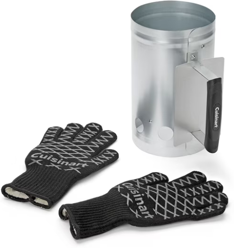 Cuisinart Charcoal Chimney Starter w/ Heat Resistant Gloves