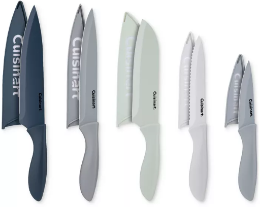 Cuisinart 10-Piece Ceramic Coated Knife Set with Blade Guards (Blue Ombre)
