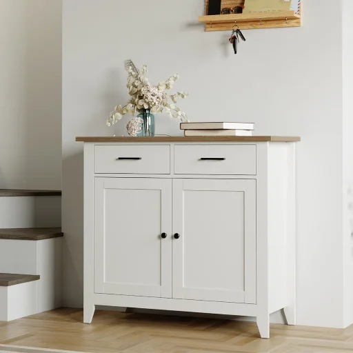 Ailynn Wood Accent Cabinet with 2 Drawers and 2 Doors