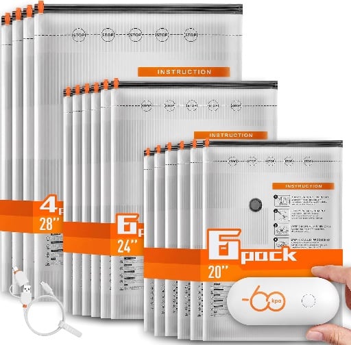 Wfiia 16 Packs Vacuum Seal Bags