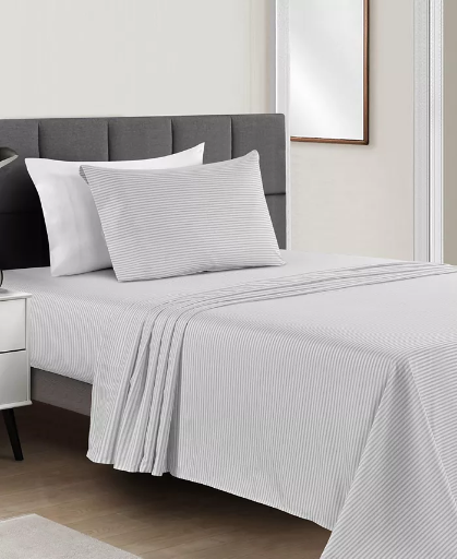 (King) Fairfield Square Collection Microfiber Easy Care Printed 4-Pc. Sheet Set