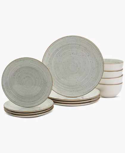 Haven Speckled Sage 12 Pc. Dinnerware Set