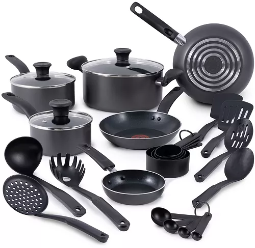 T-fal Initiatives Aluminum Nonstick 18-Piece Cookware Set