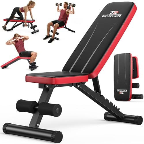 NICEPEOPLE Adjustable Weight Bench 660LBS Capacity