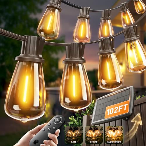 Addlon Outdoor Solar Waterproof String Light 102ft w/ Remote