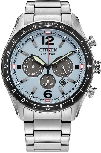 Refurbished Citizen Mens Chronograph Date Window Silver Eco-Drive Watch 43MM CA4654-55L
