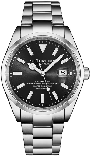 Stuhrling Datemaster Heritage 1025 Mens Swiss Automatic Watch 40mm
