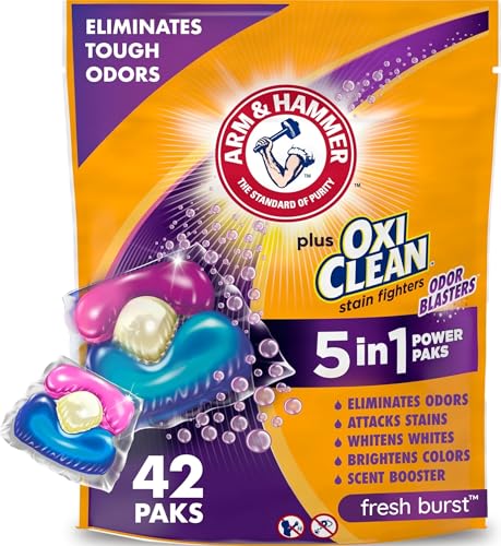 ARM  HAMMER Plus OxiClean Odor Blasters Laundry Detergent Pak, 42 Count