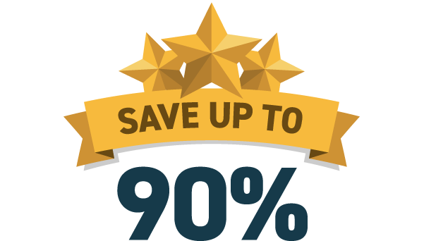 Save up to 90%