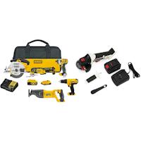 DeWalt 20V MAX 5-Tool Combo Kit + Wilson & Miller Fieldforce 20V 4½” Cordless Angle Grinder