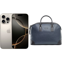 Apple - iPhone 16 Pro 256GB with Apple Intelligence - Natural Titanium + Bolvaint - Ivens Travel Bag